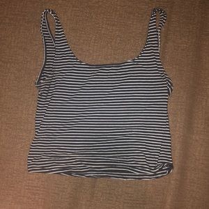 Black and white striped crop-top